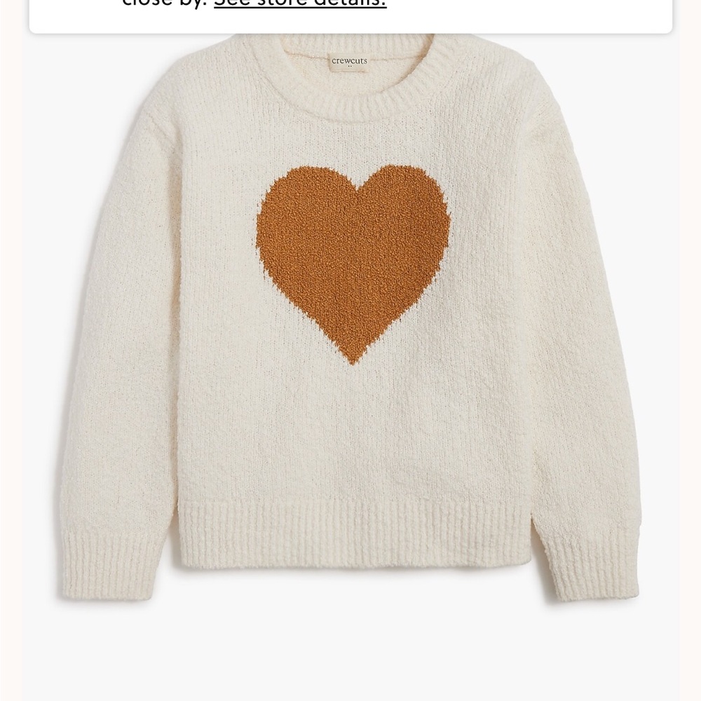 J. Crew Factory Cream and Brown Heart Sweater